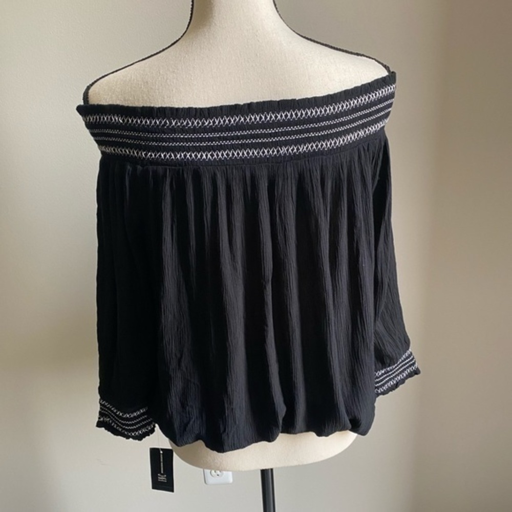 INC Off Shoulder Top Black NWT